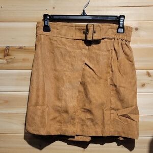 Promesa Taupe Courderoy Mini Skirt